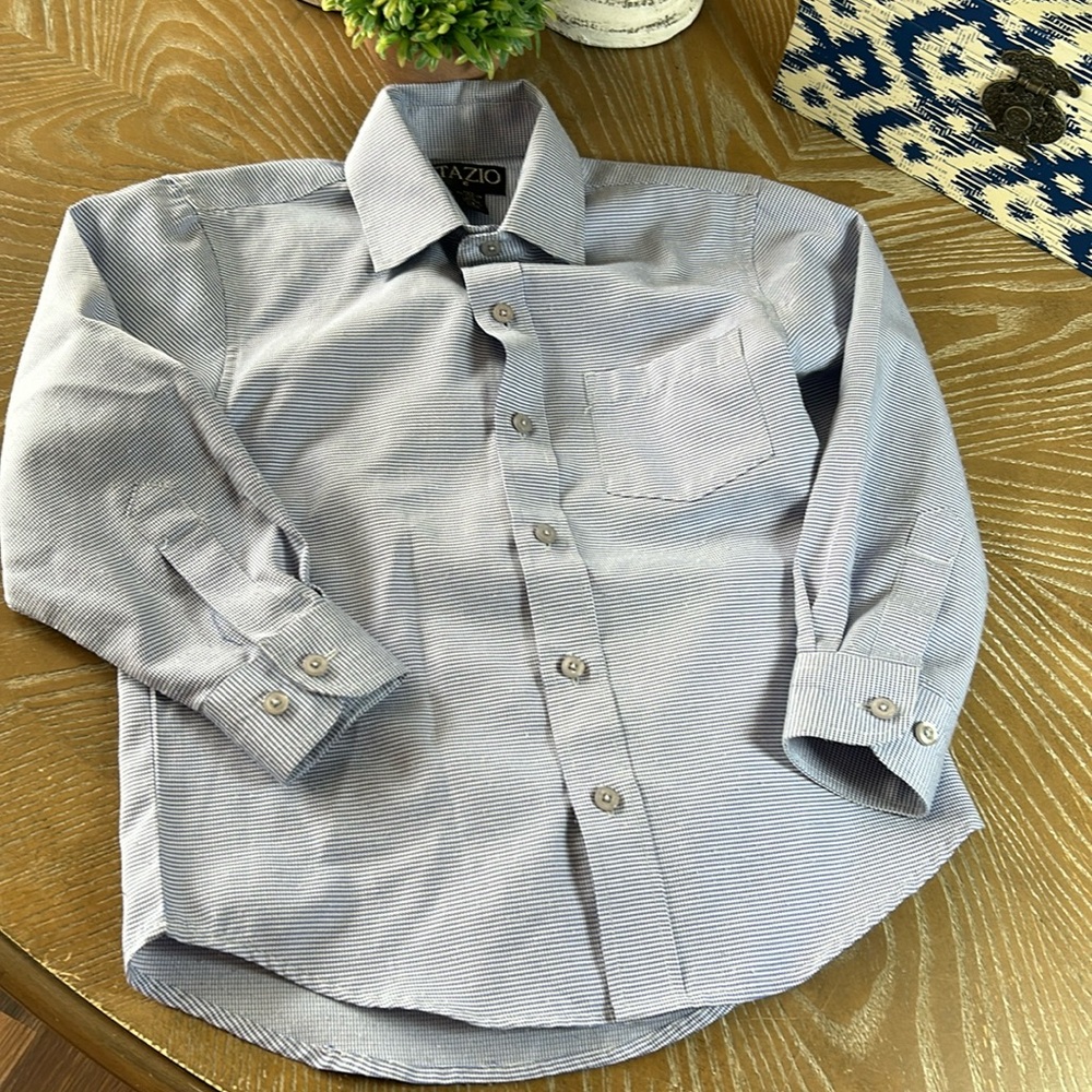 Little Boys Tazio Royal Blue & White Check Dress Button Down Collared Shirt